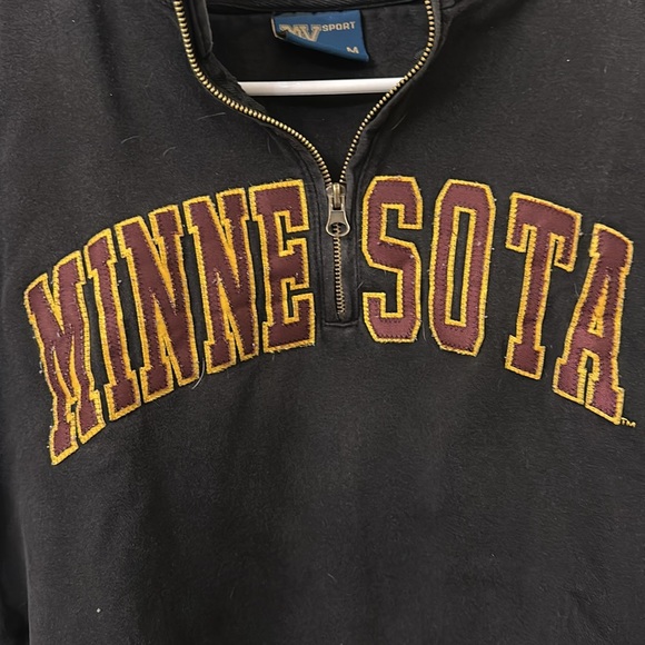university of minnesota 1/4 zip crew neck, quarter zip, u of m - Picture 2 of 4